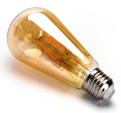 Kooldraadlamp E27 Edison ST64, amber glas, LED 4W=38W gloeilamp