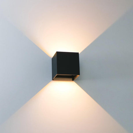 LED's Light Kubus LED Wandlamp buiten - 2 lichts - Dimbaar en instelbare lichtkleur - IP65 Waterdicht - Zwart