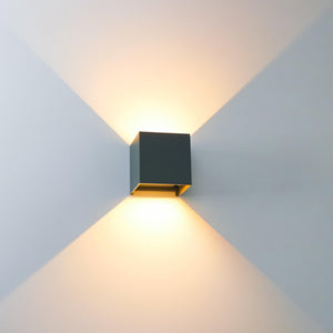 Applique murale LED cubique LED's Light pour extérieur - Éclairage vers le haut et vers le bas - IP65 - Anthracite