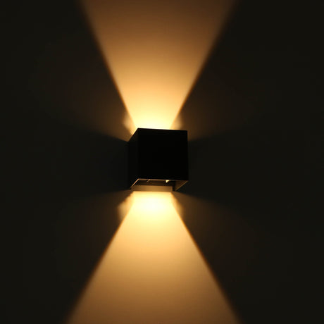Applique murale LED cubique LED's Light pour extérieur - Éclairage vers le haut et vers le bas - IP65 - Anthracite