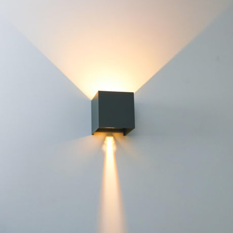 Applique murale LED cubique LED's Light pour extérieur - Éclairage vers le haut et vers le bas - IP65 - Anthracite