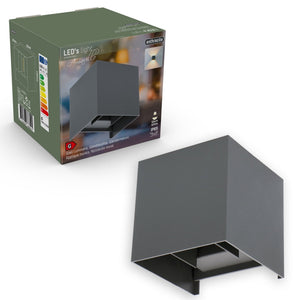 Applique murale LED cubique LED's Light pour extérieur - Éclairage vers le haut et vers le bas - IP65 - Anthracite
