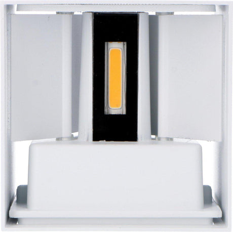 Applique murale LED extérieure cubique LED's Light - Éclairage vers le haut et vers le bas - IP65 - Blanc