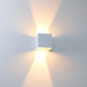 Applique murale LED extérieure cubique LED's Light - Éclairage vers le haut et vers le bas - IP65 - Blanc