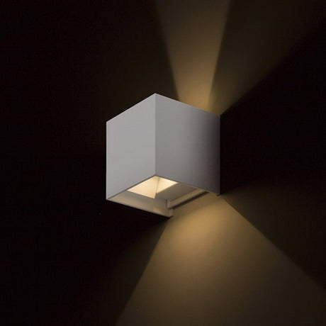 Applique murale LED extérieure cubique LED's Light - Éclairage vers le haut et vers le bas - IP65 - Blanc