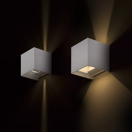 Applique murale LED extérieure cubique LED's Light - Éclairage vers le haut et vers le bas - IP65 - Blanc
