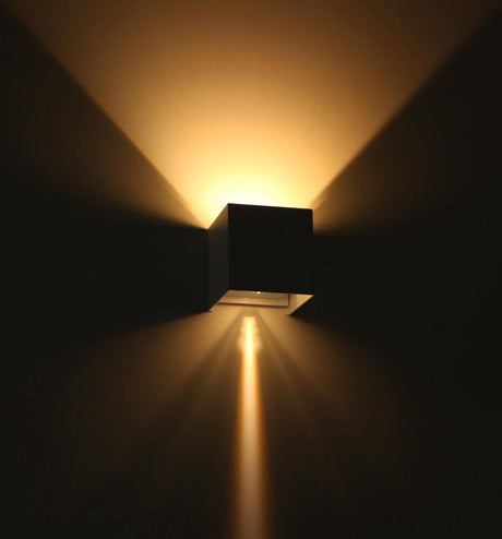 Applique murale LED extérieure cubique LED's Light - Éclairage vers le haut et vers le bas - IP65 - Blanc