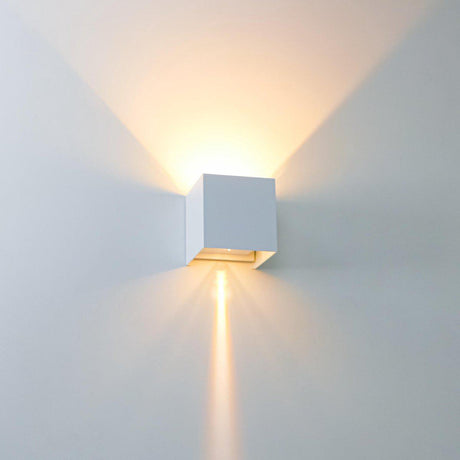 Applique murale LED extérieure cubique LED's Light - Éclairage vers le haut et vers le bas - IP65 - Blanc
