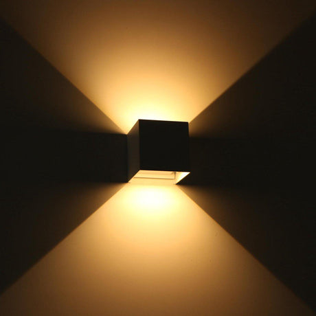 Applique murale LED extérieure cubique LED's Light - Éclairage vers le haut et vers le bas - IP65 - Blanc