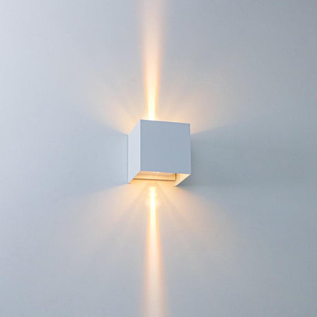 Applique murale LED extérieure cubique LED's Light - Éclairage vers le haut et vers le bas - IP65 - Blanc