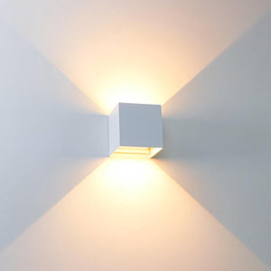 Applique murale LED extérieure cubique LED's Light - Éclairage vers le haut et vers le bas - IP65 - Blanc