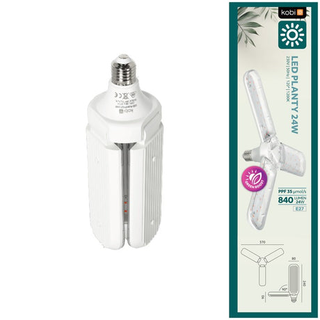 LED kweeklamp 24W 850lm 4000K E27 geschikt voor efficiënte plantengroei