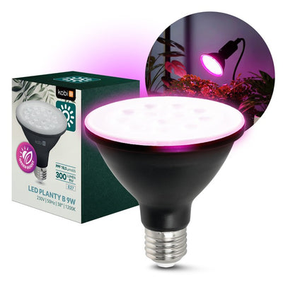 LED Kweeklamp E27 9W 300lm, Groei & Bloei, 38° Gericht