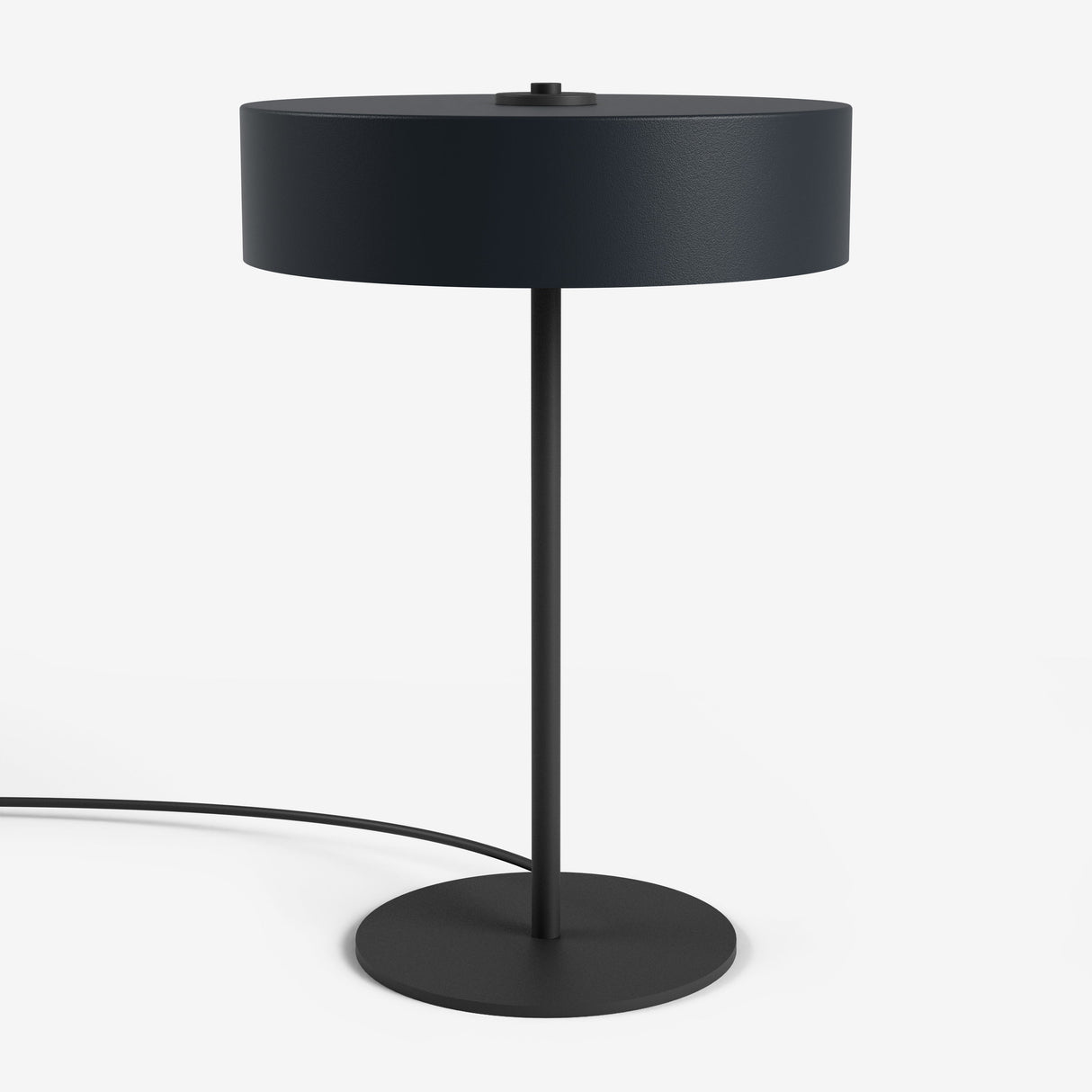 Studio Monton moderne tafellamp in zwart met cilindervormige kap en metalen voet