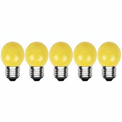 Lampe LED E27 jaune, lot de 5, à haut rendement lumineux et dotée d’une technologie économe en énergie