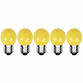 LED Kogellamp E27 Geel, 300 lumen, 3W, IP20, G45, 230V, 5 stuks