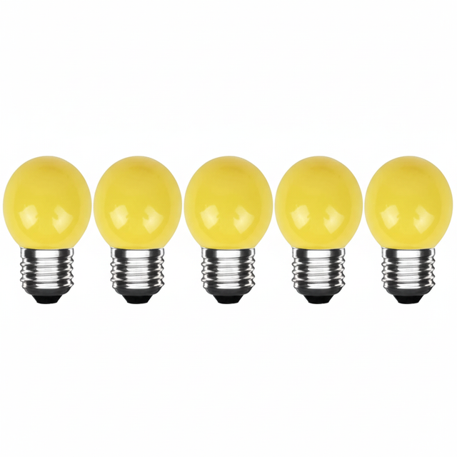 LED lamp E27 geel 5-pack met hoge lichtopbrengst en energiebesparende technologie