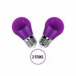 LED kogellampen E27 2 stuks paarse lampen met heldere lichtopbrengst