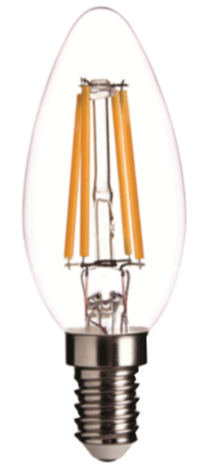 Kaarslamp E14 C35 - LED 5W=40W - 500 Lumen - Clear 2700K - Dimbaar - 100 stuks - 230V