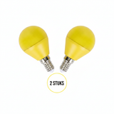 LED kogellampen geel 2 stuks E27 400lm 2700K IP20
