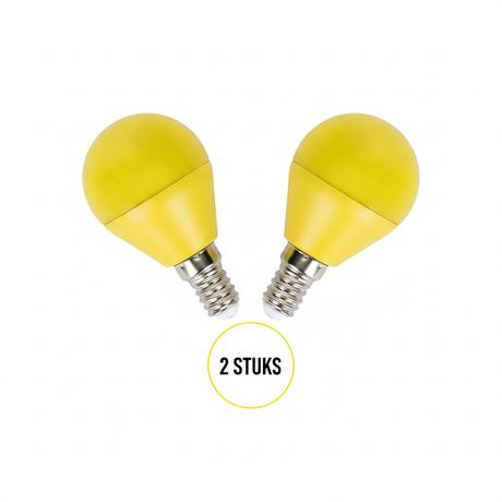 LED kogellampen geel 2 stuks E27 400lm 2700K IP20