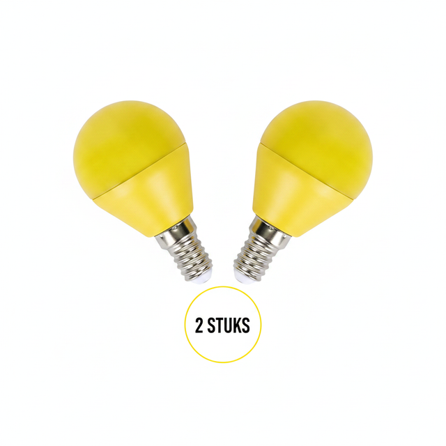 LED kogellampen geel 2 stuks E27 400lm 2700K IP20