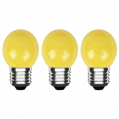 Lampe LED G45 3 W 300 lm jaune IP20 lot de 3