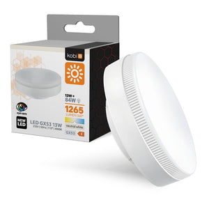 LED Lamp GX53 13W=84W - 1265 Lumen - koelwit 4000K - 110° - 230V