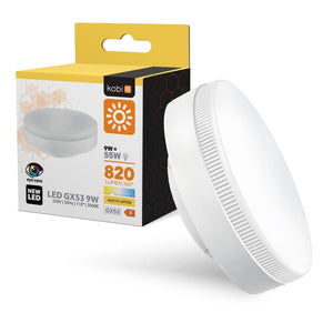 LED Lamp GX53 9W=55W - 820 Lumen - warmwit 3000K - 110° - 230V