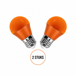 G45 kogellamp oranje 2 stuks - E27 LED lamp 4W=30W gloeilamp - 230V