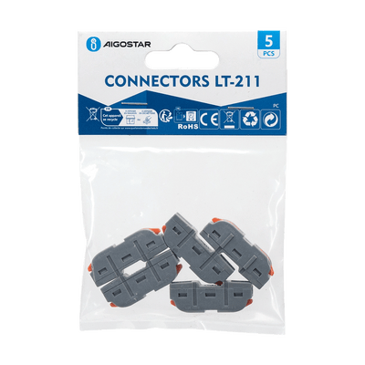 Lasklem LT-211 set 5 stuks, 1x1-voudige verbindingsklem 0.08-4mm², IP20 hersluitbaar