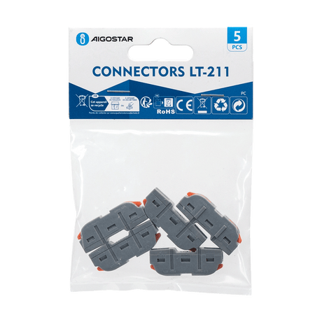 Lasklem LT-211 set 5 stuks, 1x1-voudige verbindingsklem 0.08-4mm², IP20 hersluitbaar