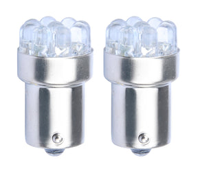 BA15S LED autolamp, 1156 / R5W / R10W / 5007, geel, 9-SMD, 3W, 12V, 2 stuks