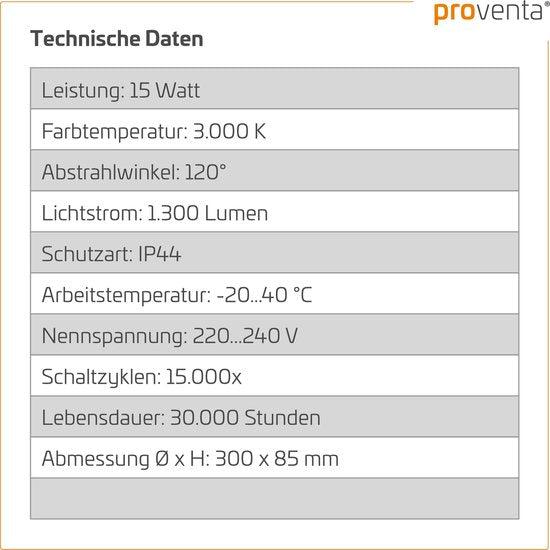 LED Plafondlamp 1500 lumen - 15W - 3000K - IP44 - Ø30cm - Badkamer