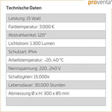 LED Plafondlamp 1500 lumen - 15W - 3000K - IP44 - Ø30cm - Badkamer