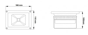 Projecteur de chantier LED 20W=200W | lumière blanc froid 4500K | étanche IP65 - PROMOTION