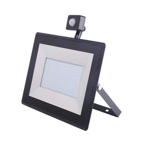 Buitenlamp met sensor, LED schijnwerper 100W vervangt 1000W, koelwit 4000K, 120°, IP65