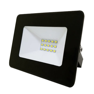LED bouwlamp schijnwerper 10W vervangt 100W, daglichtwit 6400K, 900 lm, 120°, IP65, zwart