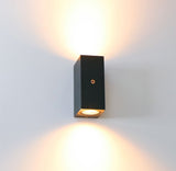 LED Wandlamp met Daglichtsensor 2x GU10 - IP44 - Zwart - Up & Down