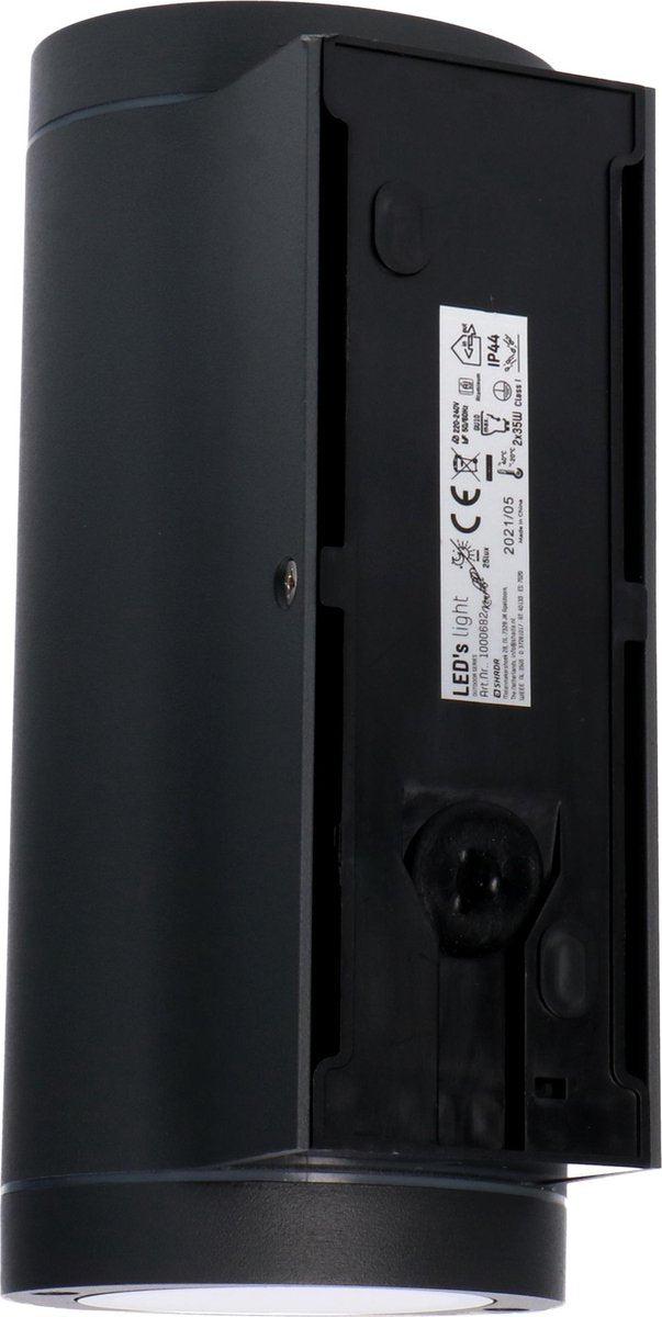 Applique murale LED avec détecteur - douille GU10 - IP44 étanche - capteur de lumière du jour - 35 W - anthracite - 230 V