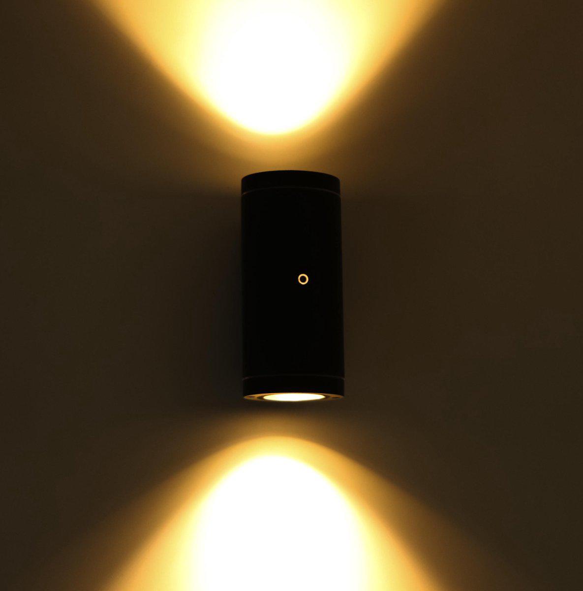 Applique murale LED avec détecteur - douille GU10 - IP44 étanche - capteur de lumière du jour - 35 W - anthracite - 230 V