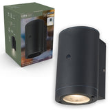 Lampe extérieure LED's Light avec détecteur - IP44 étanche - douille GU10 - Modèle Bari - Anthracite