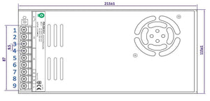 LED driver 12 Volt DC - 29A | 350 Watt + geforceerde koeling | IP20 - binnenshuis