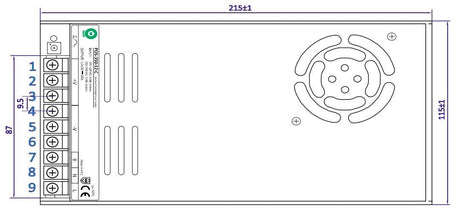 LED driver 12 Volt DC - 29A | 350 Watt + geforceerde koeling | IP20 - binnenshuis - LEDPLANET.NL