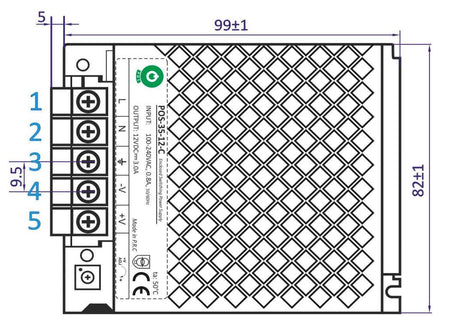 LED driver 12 Volt DC - 3A | 36 Watt | IP20 - binnenshuis - LEDPLANET.NL