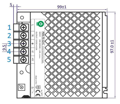 LED driver 12 Volt DC, 6A, 72 Watt