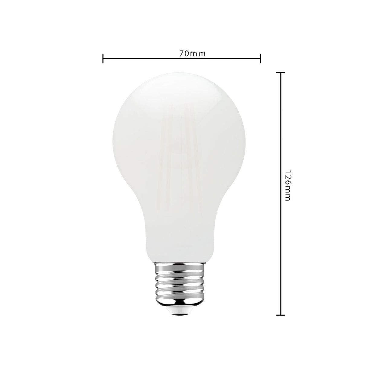 LED Filament Lamp E27 1521 lumen - 11W - Warmwit 2700K - A70 Peervorm - Opaal Glas
