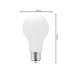 LED Filament Lamp E27 1521 lumen - 11W - Warmwit 2700K - A70 Peervorm - Opaal Glas