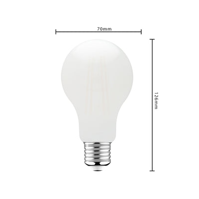 LED Filament Lamp E27 1521 lumen - 11W - Warmwit 2700K - A70 Peervorm - Opaal Glas