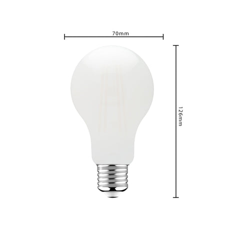 Lampe à filament LED E27 1521 lumens - 11W - Blanc chaud 2700K - Forme poire A70 - Verre opale